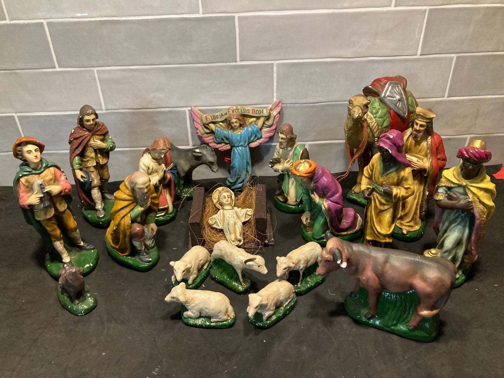 Antieke kerststal beeldjes (271125), Diversen, Ophalen of Verzenden, Gebruikt