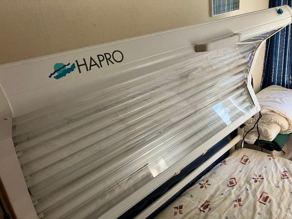 Hapro zonnehemel 12 lampen, Ophalen, Gebruikt, Zonnebank enkelzijdig, 10 tot 15 lampen