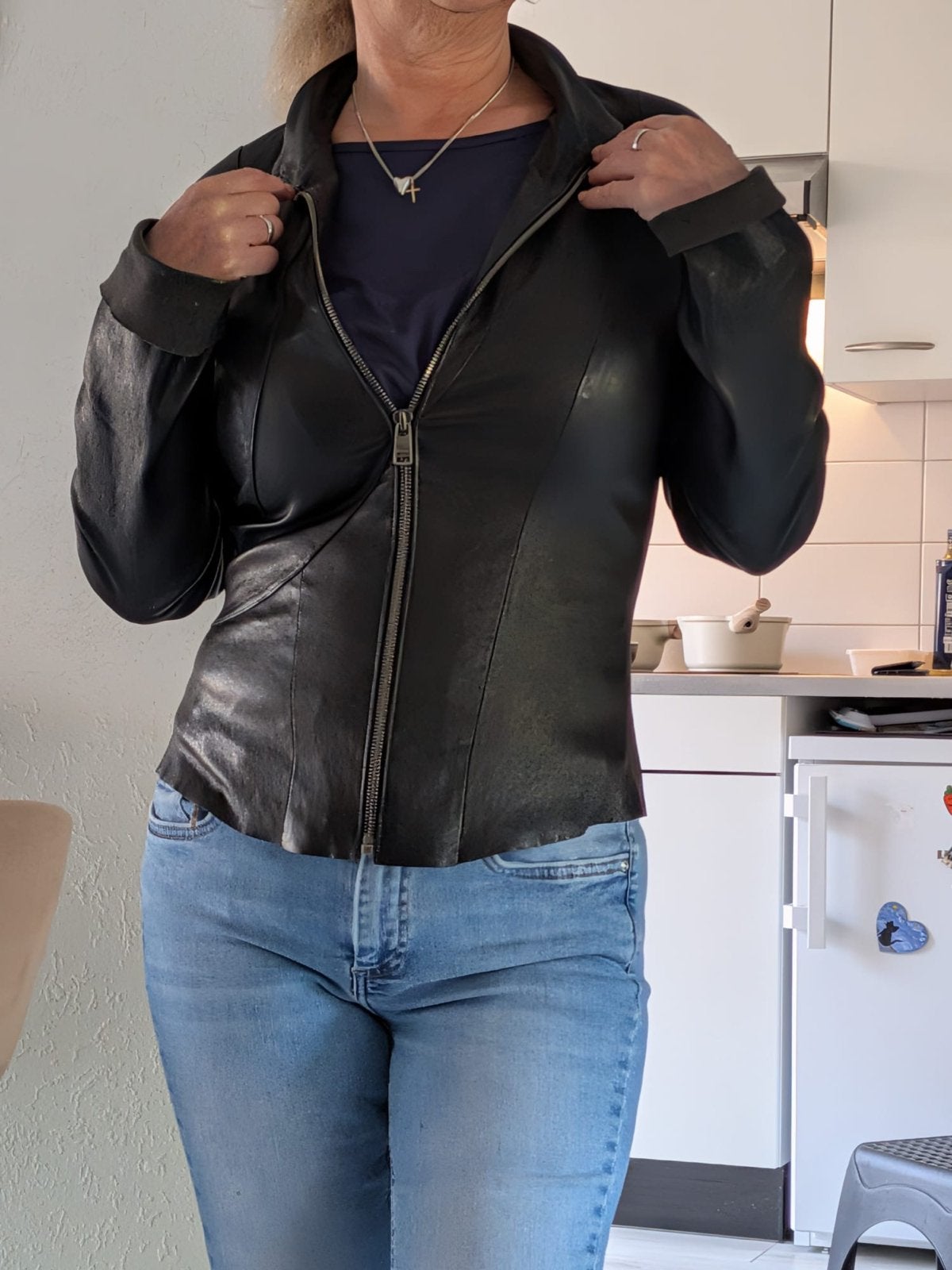 Jitrois leren jasje - Maat 40, Kleding | Dames, Ophalen of Verzenden, Zo goed als nieuw, Maat 38/40 (M), Zwart