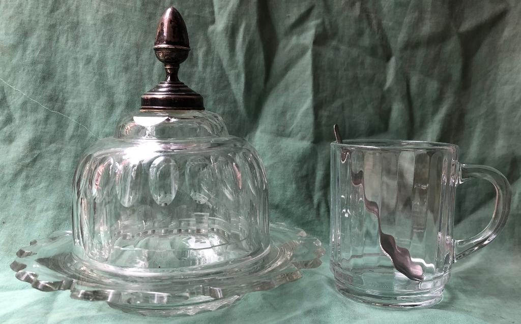 Kleine kaas stolp Kristal met zilveren dop, Ophalen of Verzenden