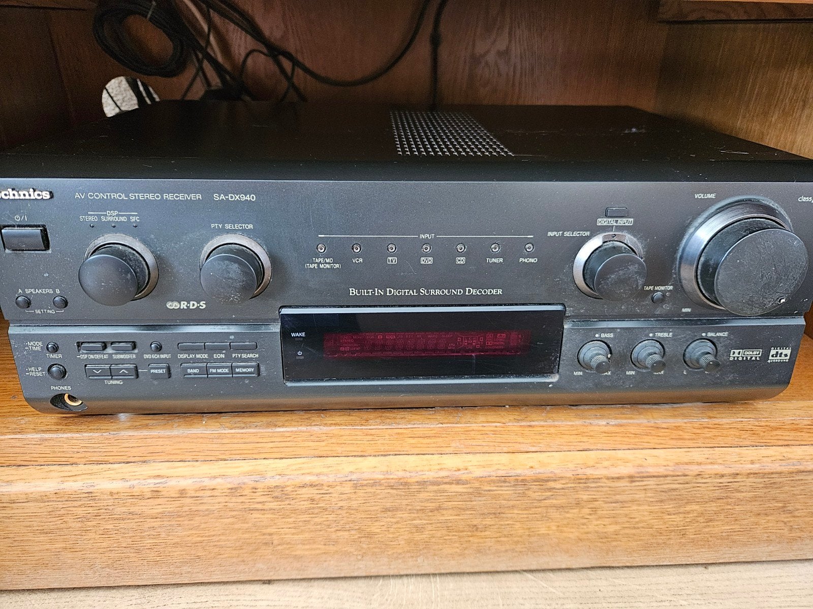 Technics SA-DX940 Receiver + 2 Akai Boxen, Gebruikt, Tuner of Radio, Losse componenten, Ophalen