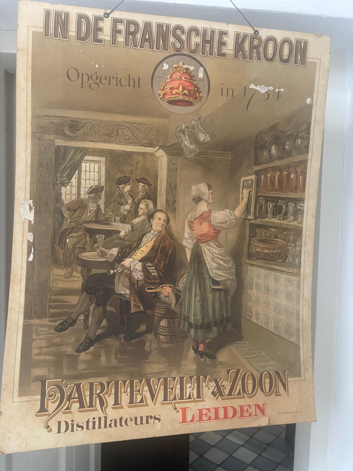 Oude kartonnen Hartevelt & Zoon reclameplaat, Ophalen, A1 t/m A3, Reclame, Rechthoekig Staand