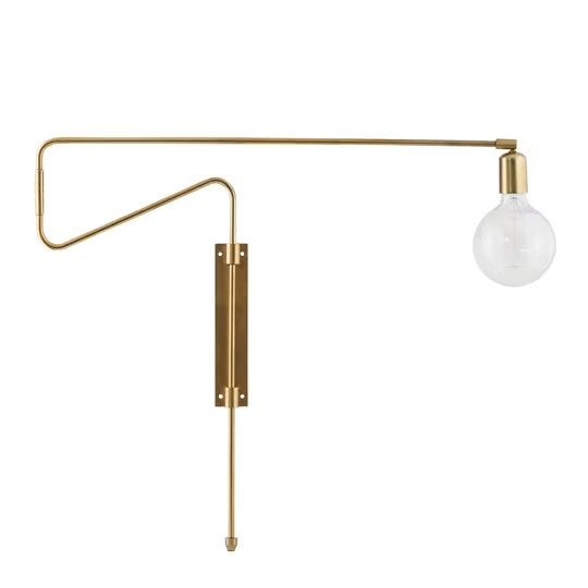 House Doctor Swing Wandlamp Messing, Ophalen, E27 (groot), Zo goed als nieuw, Verstelbaar