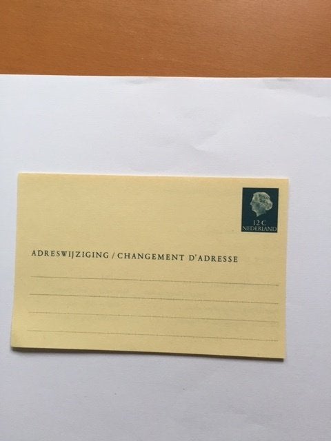 Adreswijziging briefkaart Juliana 12 cent, niet gebruikt, Ophalen of Verzenden