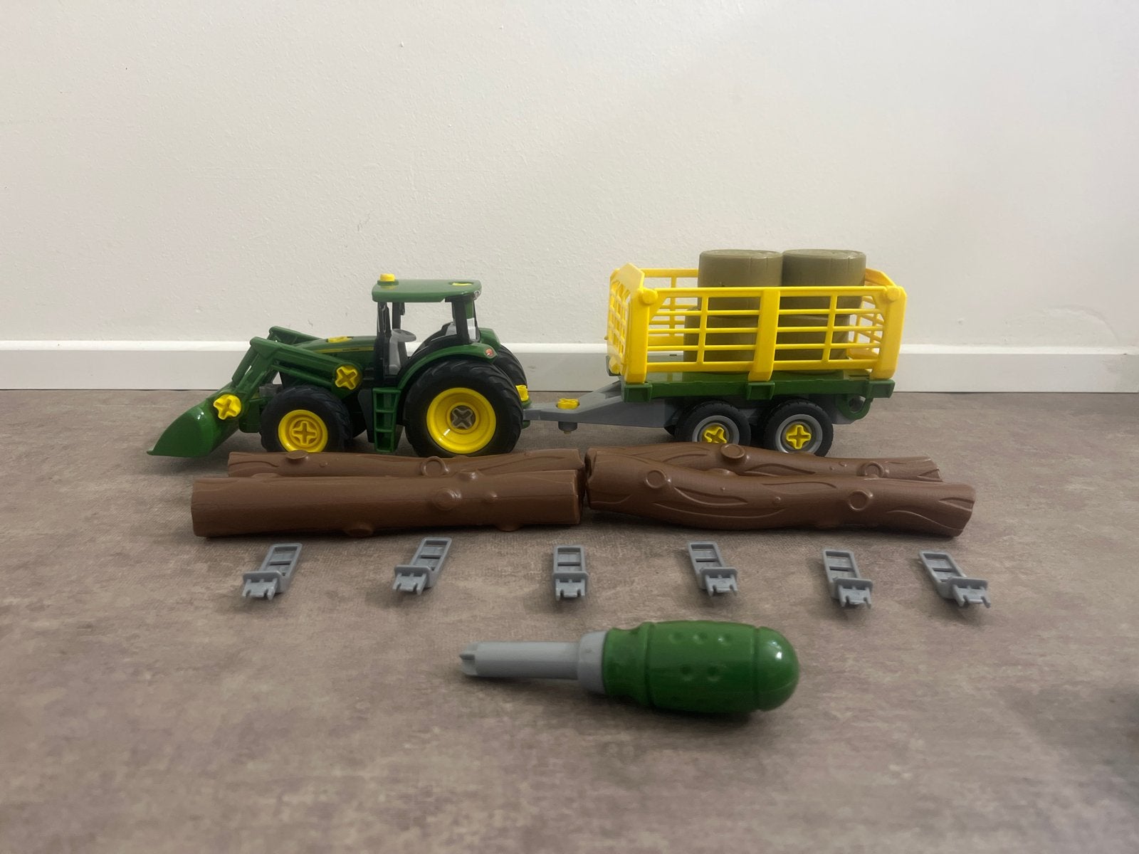 Theo Klein constructiespeelgoed  John Deere tractor, Ophalen of Verzenden, Gebruikt