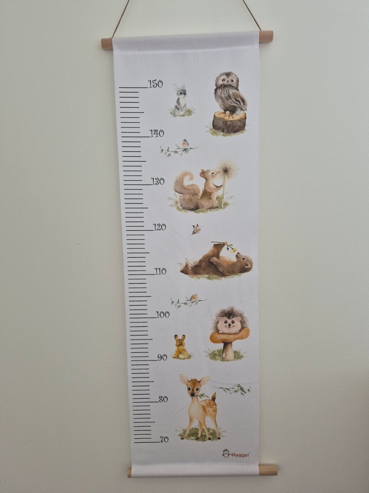 Waggel babykamer decoratie set: mobiel, groeimeter, hoes, Overige merken, Ophalen of Verzenden, Zo goed als nieuw, Ophangbaar
