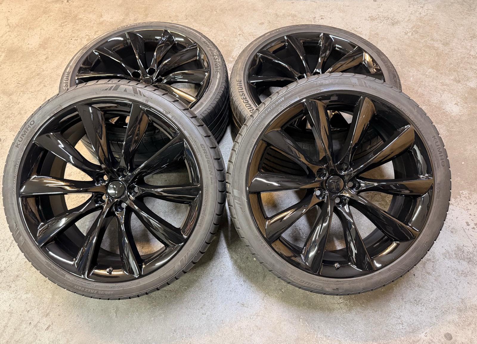 ✅ 22 Inch Originele Onyx Tesla Model X velgen 5x120, Gebruikt, Banden en Velgen, Overige maten, Ophalen of Verzenden