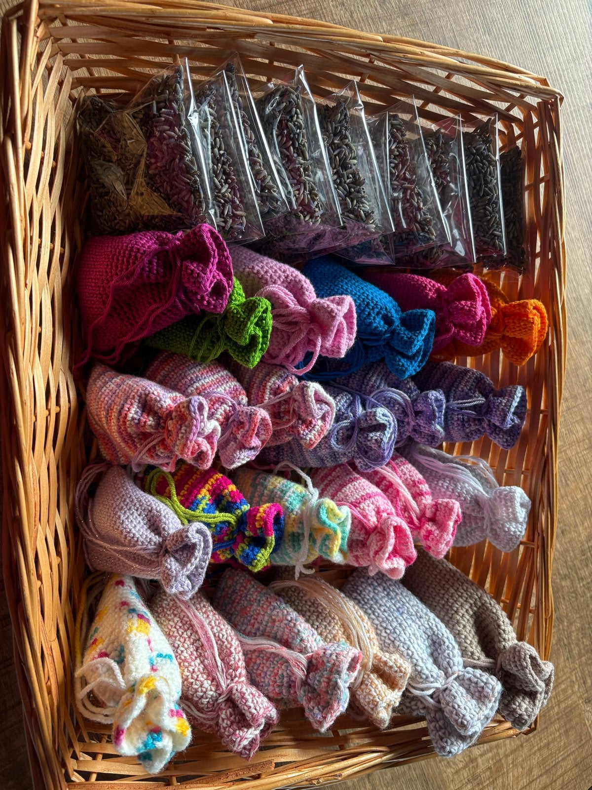 Gehaakte lavendelzakjes met gedroogde lavendel, Ophalen of Verzenden, Nieuw, Meerkleurig, Textiel
