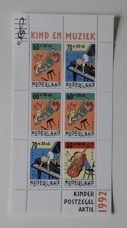 Kinderpostzegels Kind en Muziek  1992, Verzenden, Na 1940, Postfris