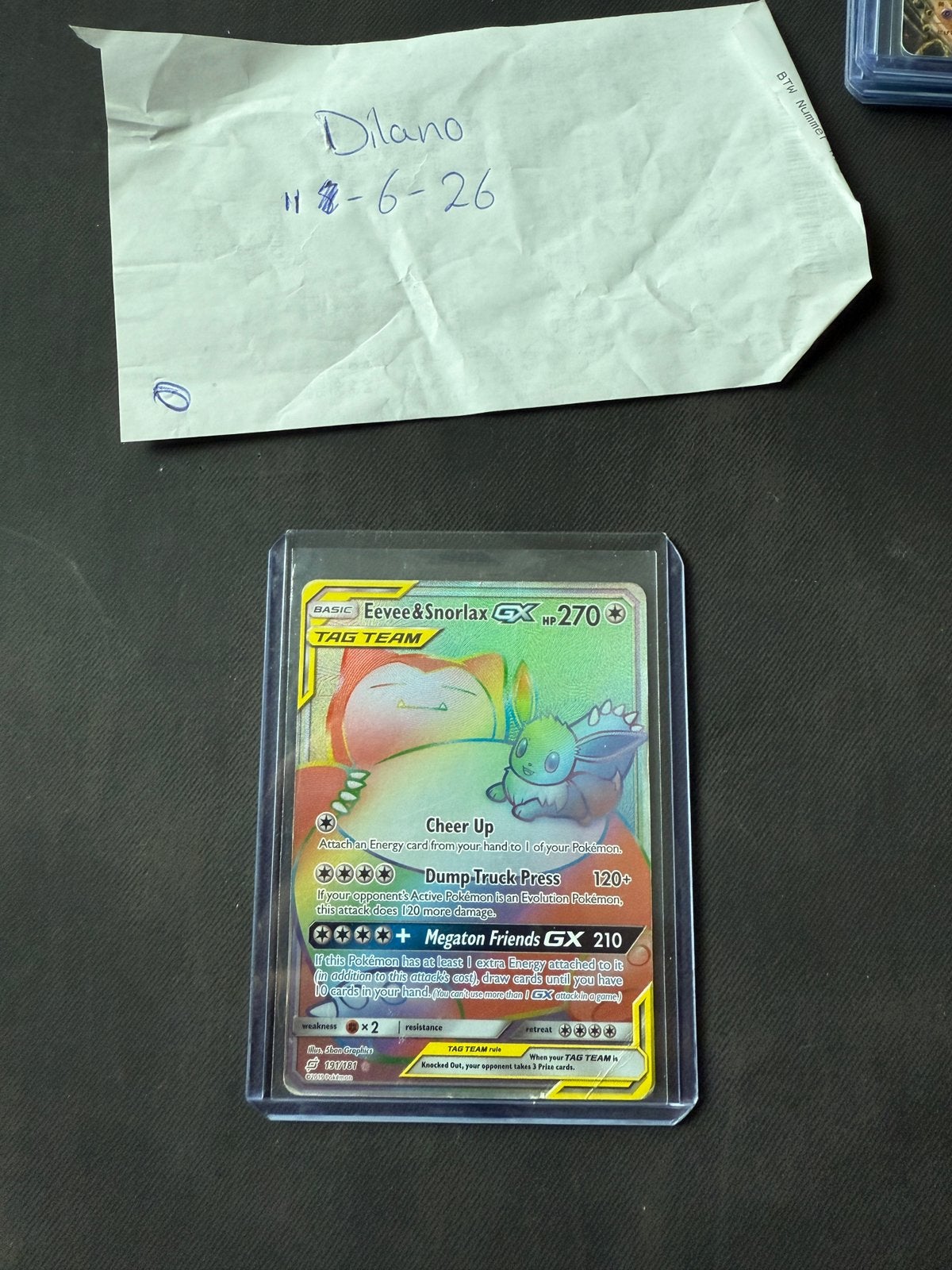 Eevee Snorlax GX 191/181, Ophalen of Verzenden, Zo goed als nieuw