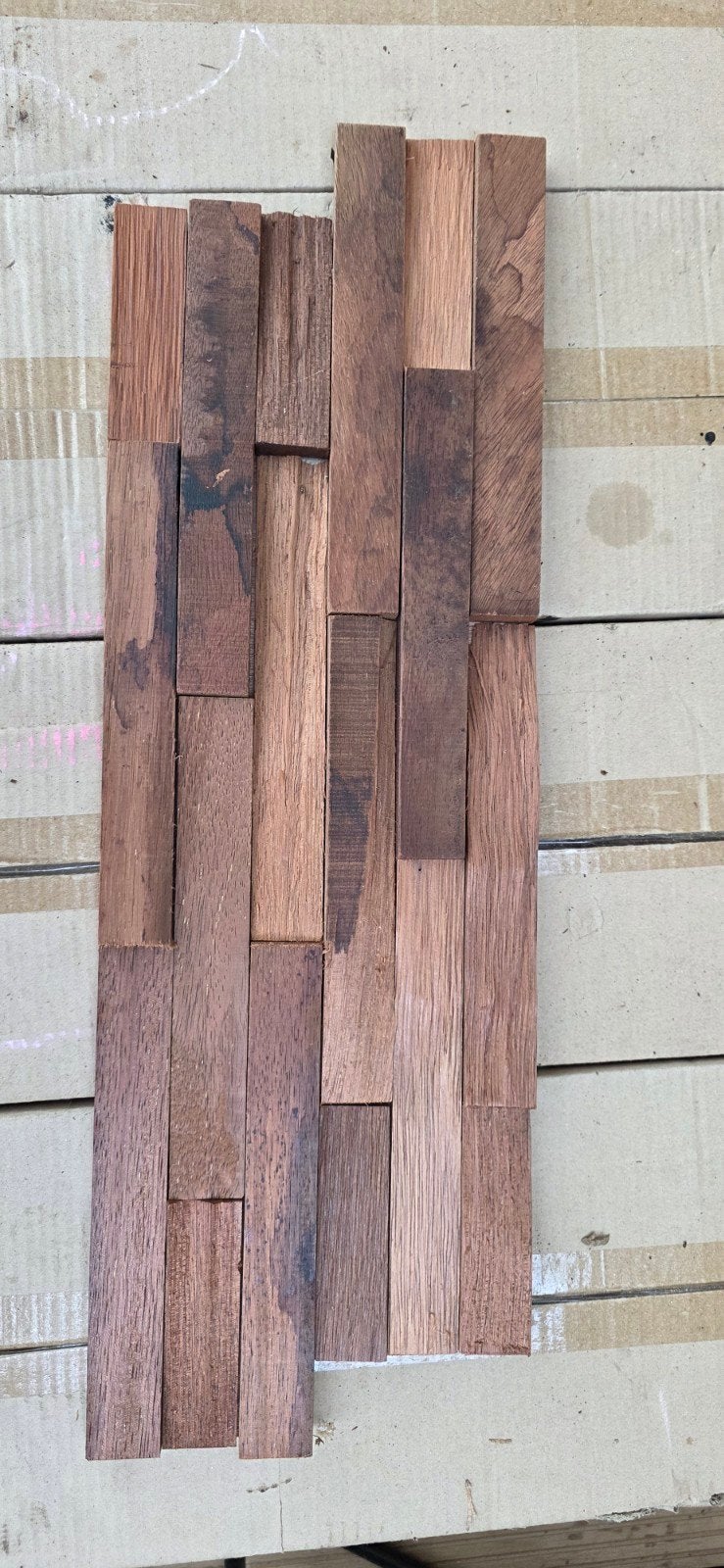 Houten wandpanelen - gerecycled hardhout, Doe-het-zelf en Verbouw, Ophalen, Minder dan 25 mm, Nieuw, Plank