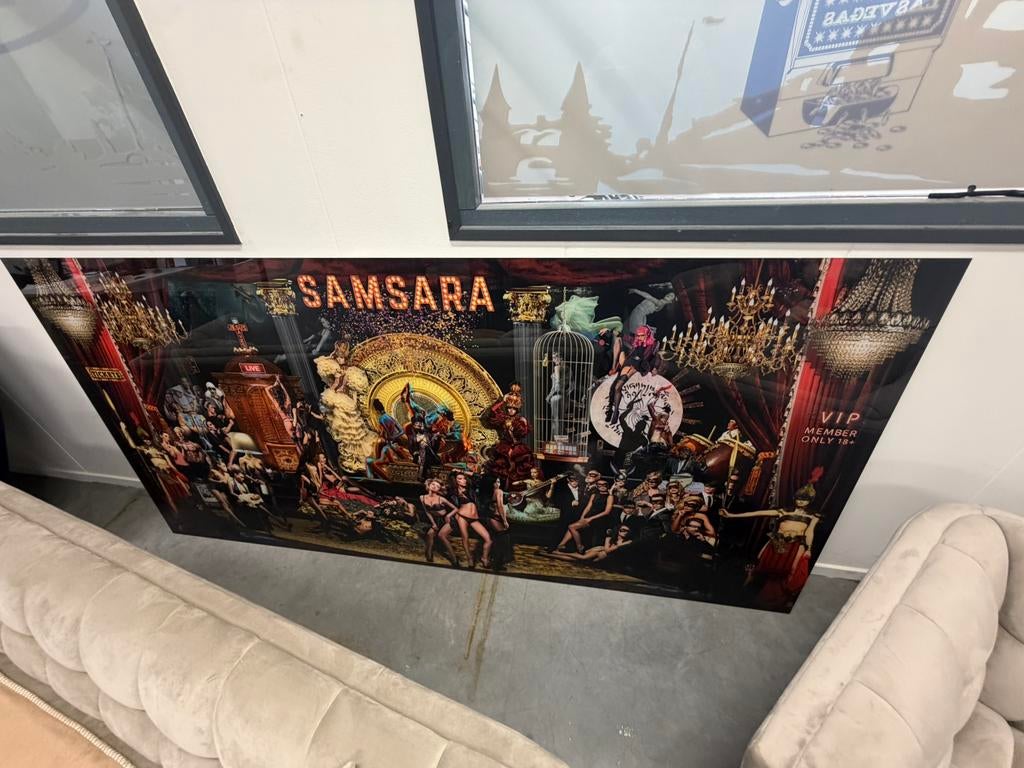 Samsara schilderij 250x120, Antiek en Kunst, Ophalen