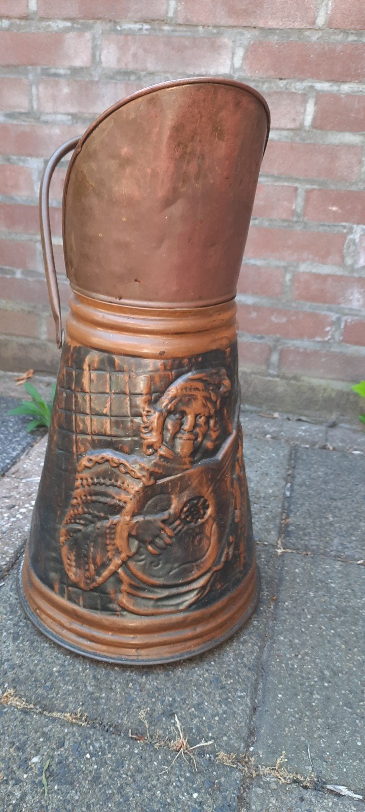 Antieke Koperen Kolenemmer, Antiek en Kunst, Ophalen, Koper