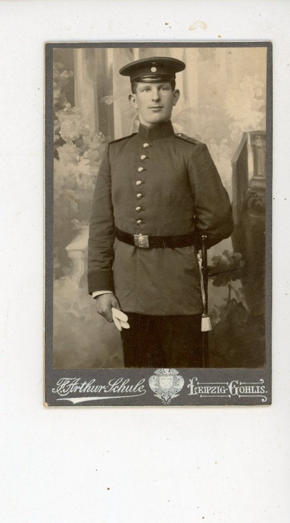 P40 Oude foto Duitse soldaat WOI - Arthur Schule Leipzig, Verzamelen, Militaria | Algemeen, Verzenden, Landmacht, Duitsland, Foto of Poster