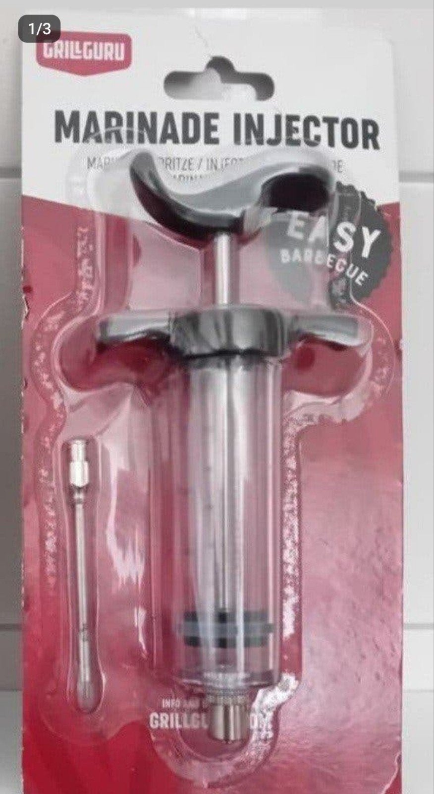 Grill Curu Marinade Injector Spuit Voor BBQ. Nieuw!, Ophalen, Nieuw, Grill Guru
