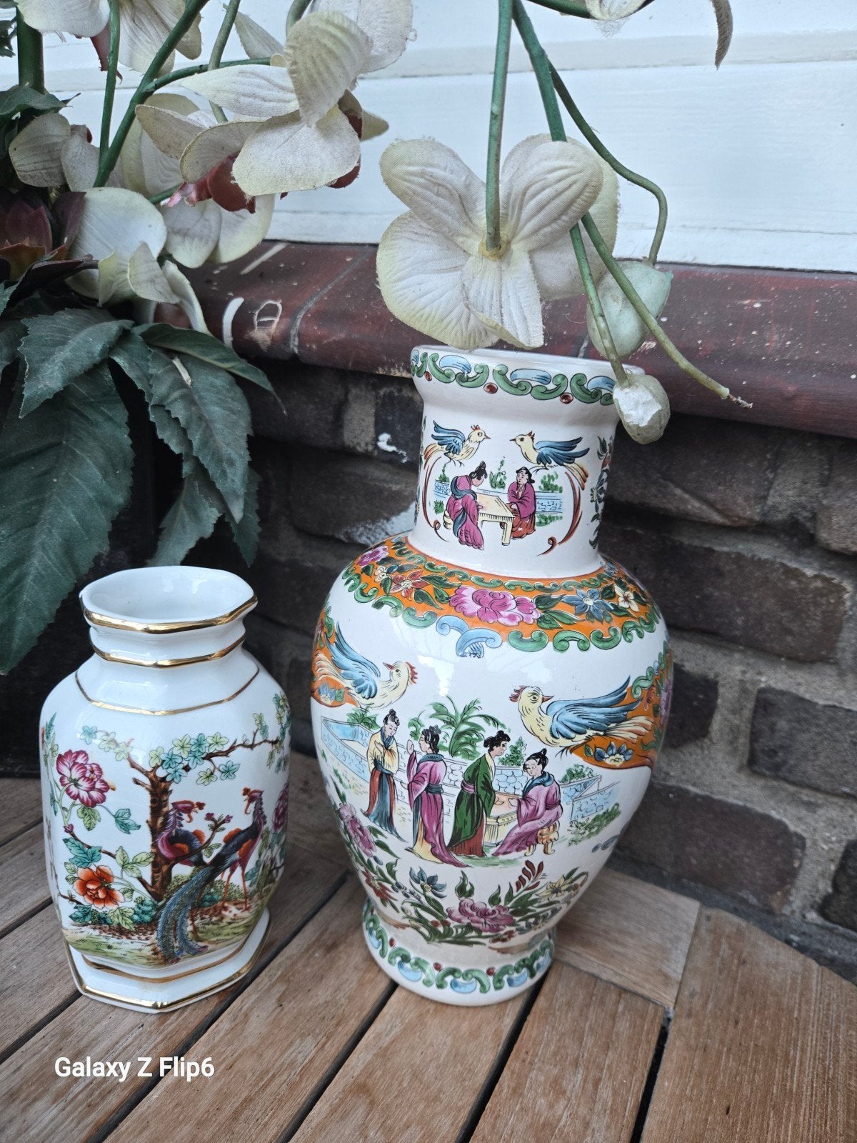 vaas kleurrijke Aziatische (Chinese of Japanse) porseleinen, Antiek en Kunst, Ophalen of Verzenden