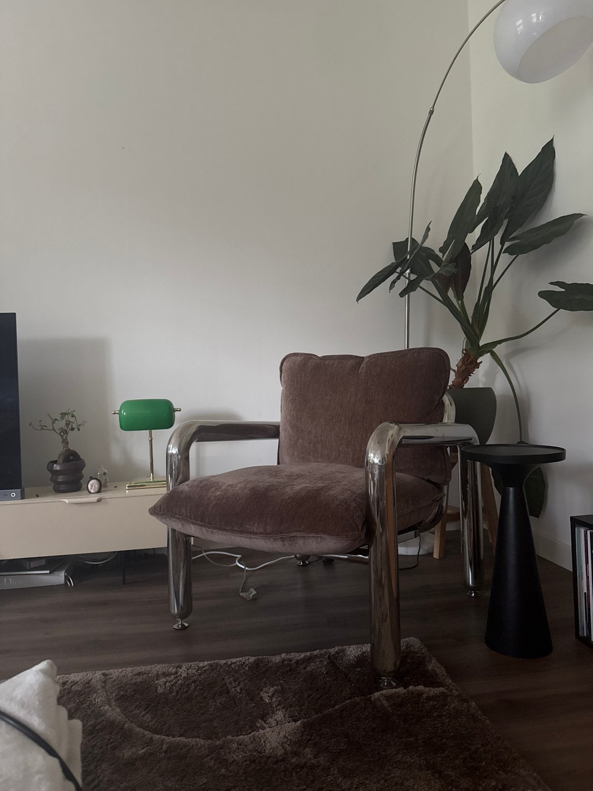 HK Living Fauteuil Velvet Chrome, Ophalen of Verzenden, Zo goed als nieuw, Metaal, 75 tot 100 cm