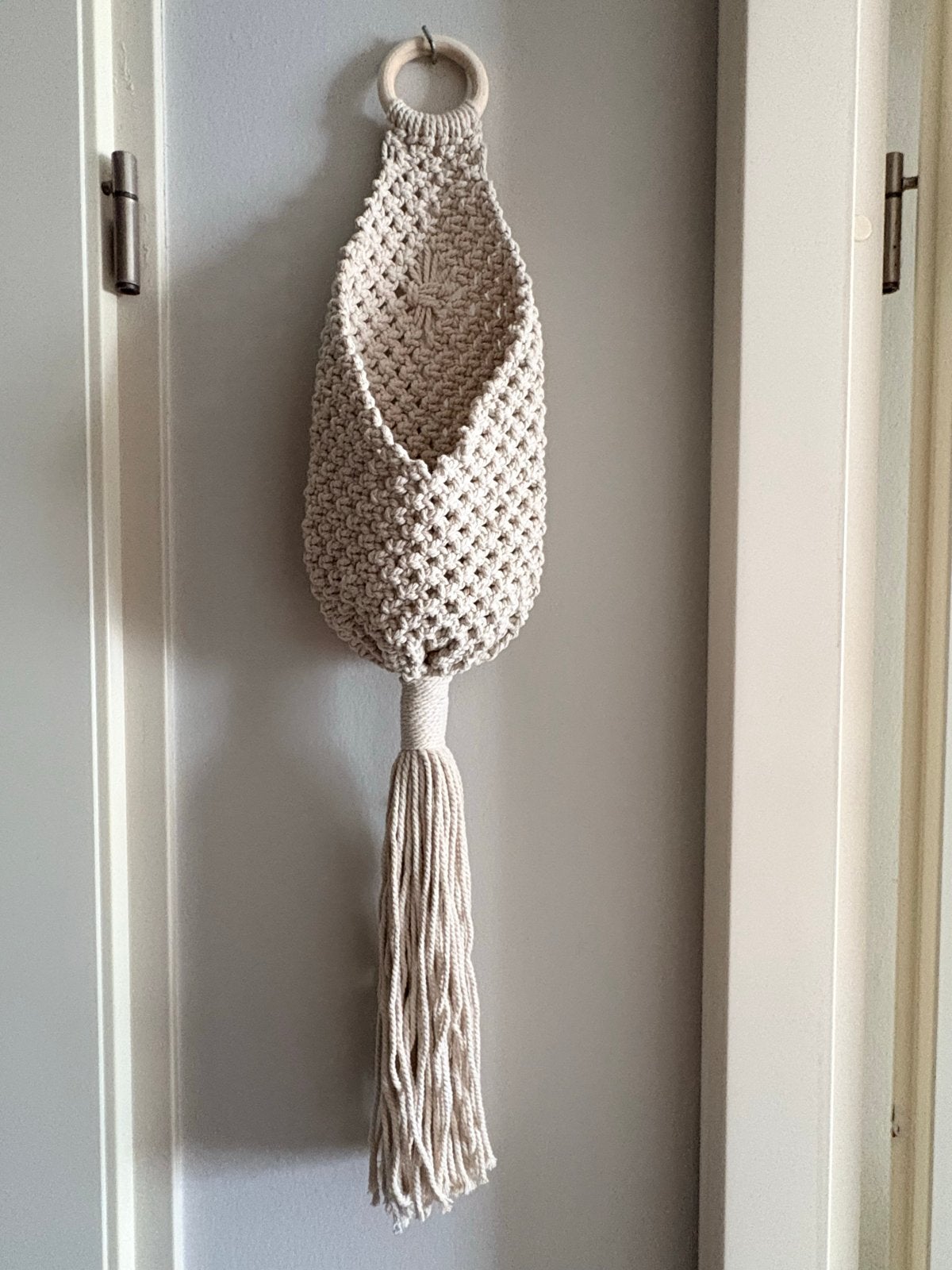 Macramé wandhanger plantenhanger 70 cm, Beige, Boho, Nieuw, Ophalen of Verzenden