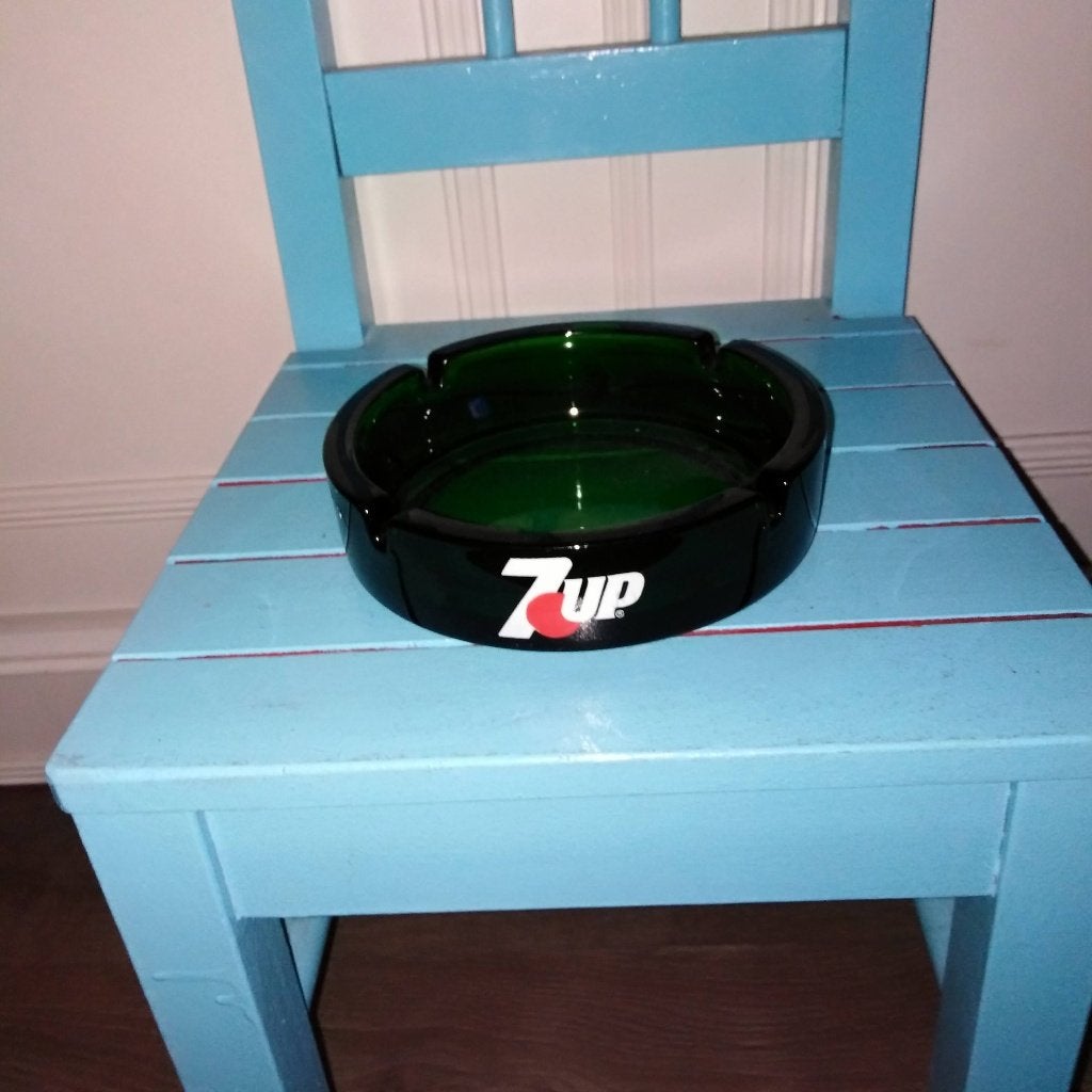 Asbak groen met logo van 7up, Verzamelen, Ophalen, Gebruikt, Asbak
