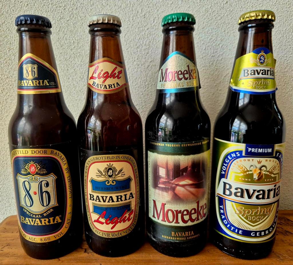 4x Fles BAVARIA bier LIESHOUT 1995+1989+1996+2007. Verzamel, Ophalen of Verzenden, Zo goed als nieuw, Flesje(s), Bavaria