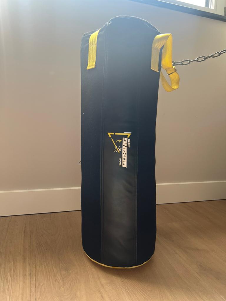Boksbal met handschoenen, Sport en Fitness, Boksen, Ophalen, Zo goed als nieuw, Boksbal