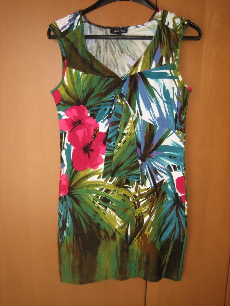 Prachtig fleurig gebloemd jurkje SOPHIA PERLA XXL snazzeys, Maat 38/40 (M), Meerkleurig, Nieuw, Ophalen of Verzenden