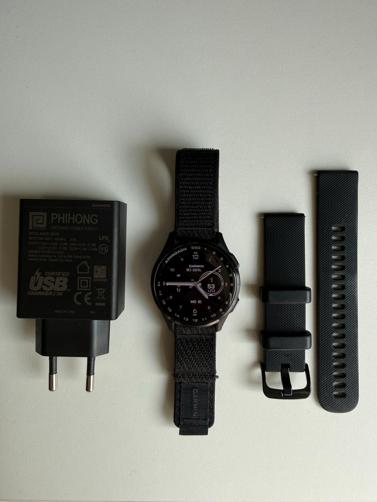 Garmin Approach S50 GPS Golfhorloge, Ophalen, Zwart, Android, Afstand