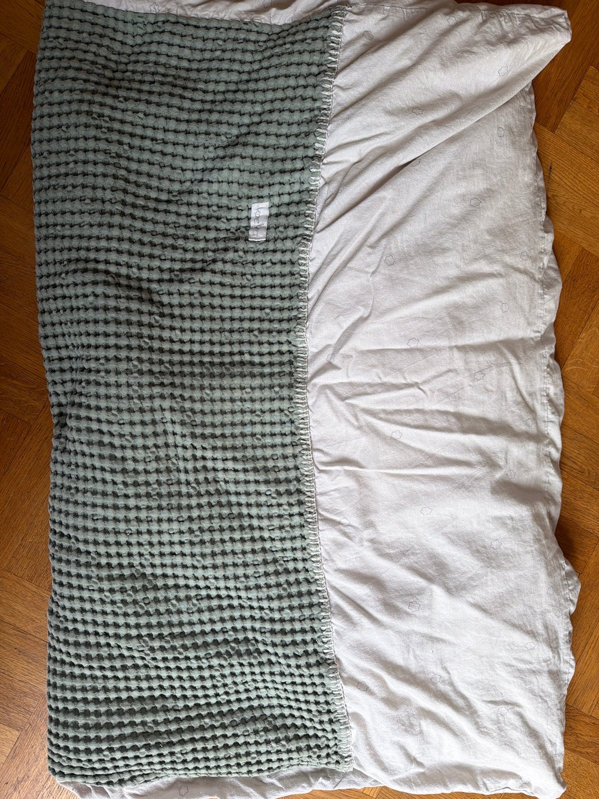 Koeka deken wafelstof groen/beige, Groen, Zo goed als nieuw, Deken, Overige merken