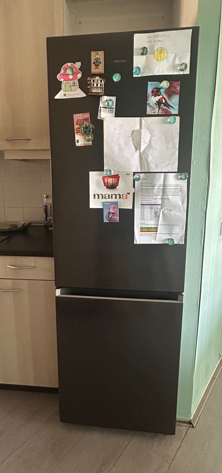 Samsung RB34C605CB1/EF Koel-vriescombinatie, Ophalen, 200 liter of meer, 60 cm of meer, Met aparte vriezer