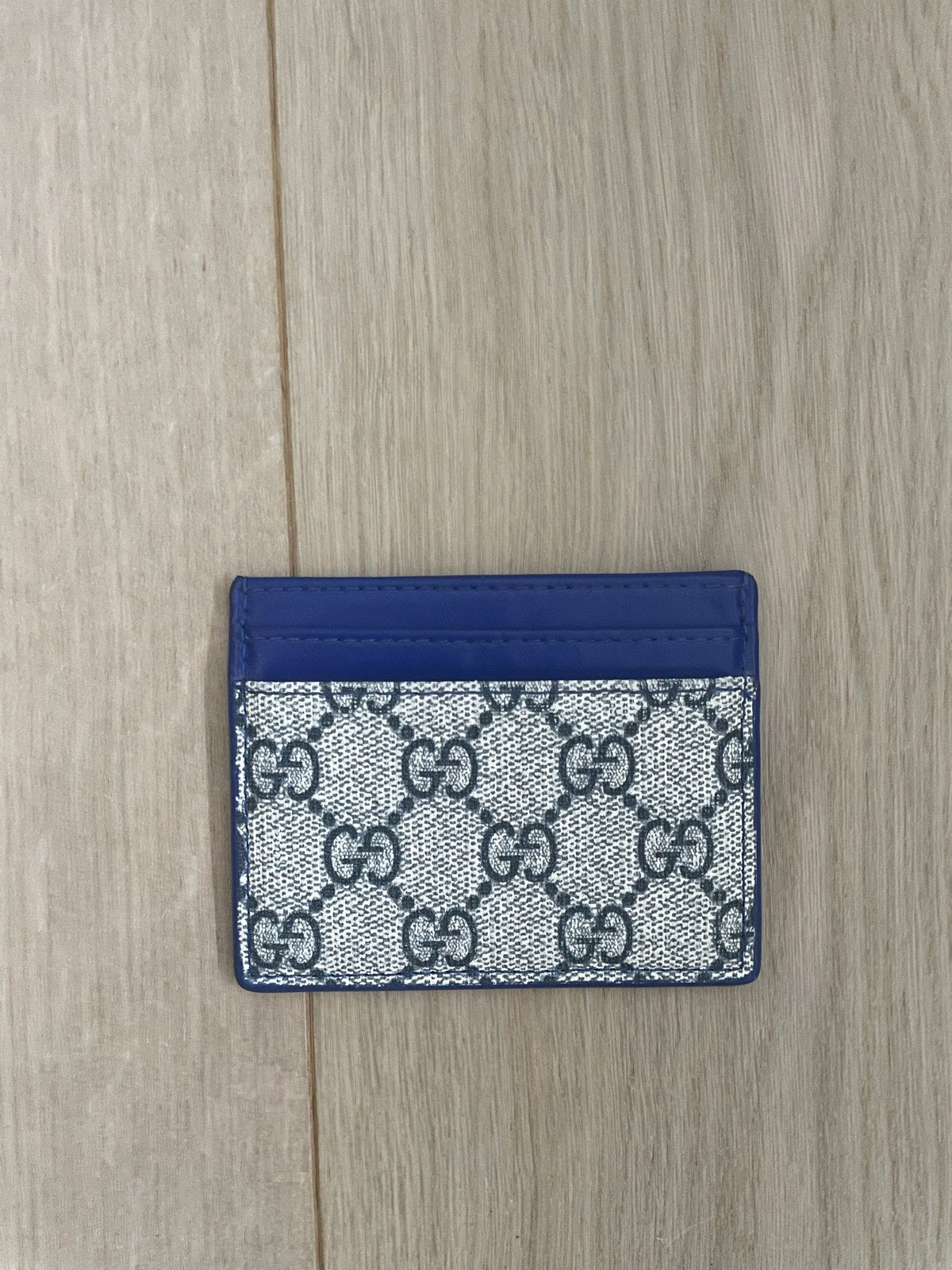 Gucci Cardhouder - Blauw/Grijs GG Monogram, Verzenden, Zo goed als nieuw, Blauw, Overige merken