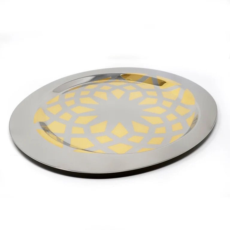 Alessi schaal met 24 krt goud ornament, Schaal, Ophalen of Verzenden, Zo goed als nieuw, Metaal