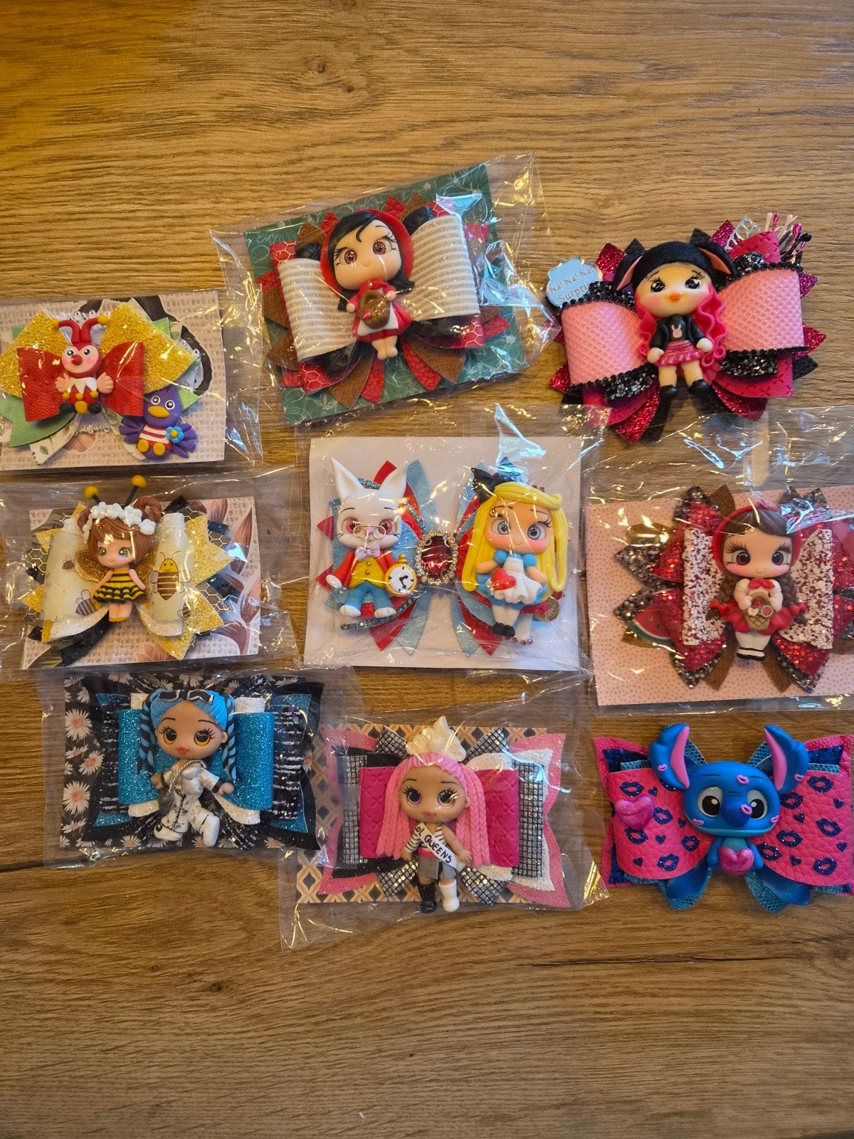 Haarklemmen met diverse figuren: Jokie, Jet, LOL, Stitch, Kinderen en Baby's, Ophalen of Verzenden