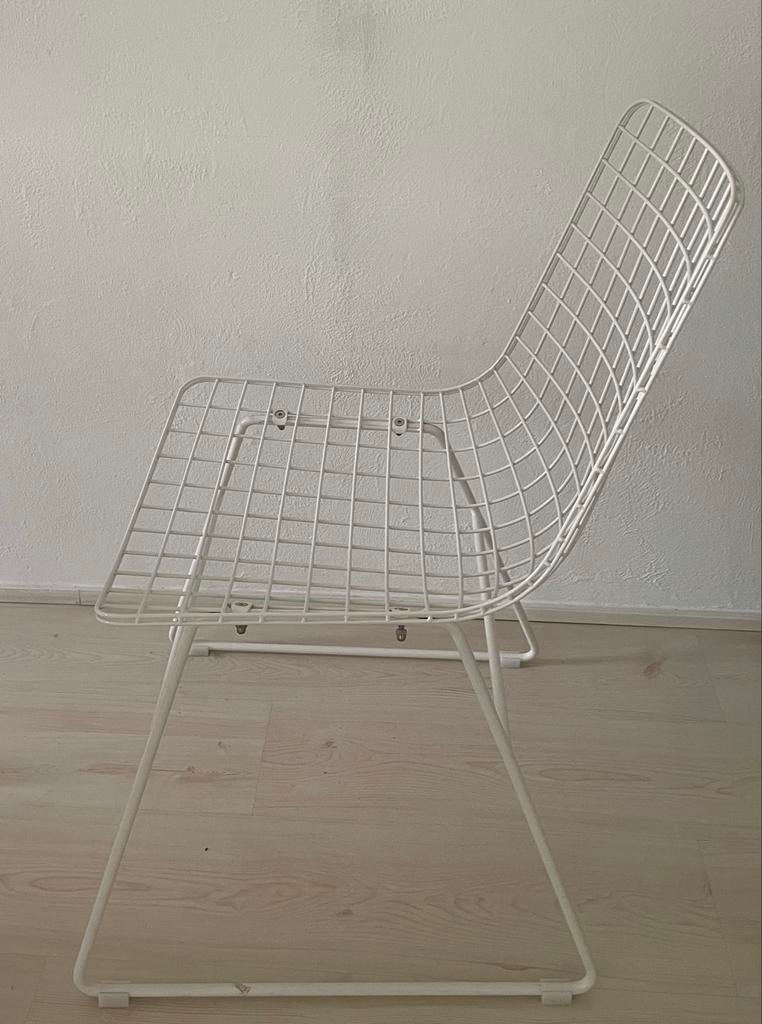 Witte metalen eetkamerstoel - HK living, Huis en Inrichting, Stoelen, Ophalen, Gebruikt, Wit, Vier