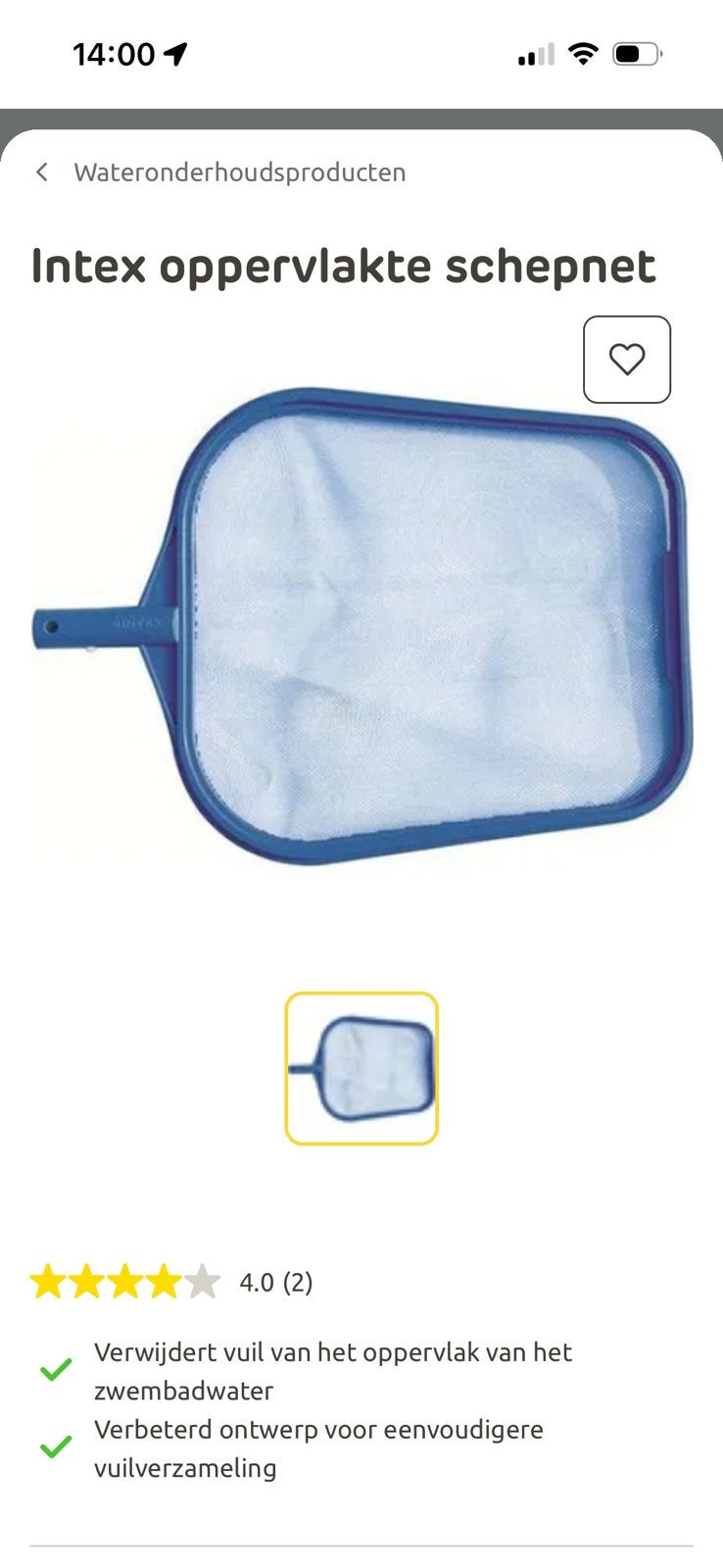 Intex schepnet zwembad, Ophalen