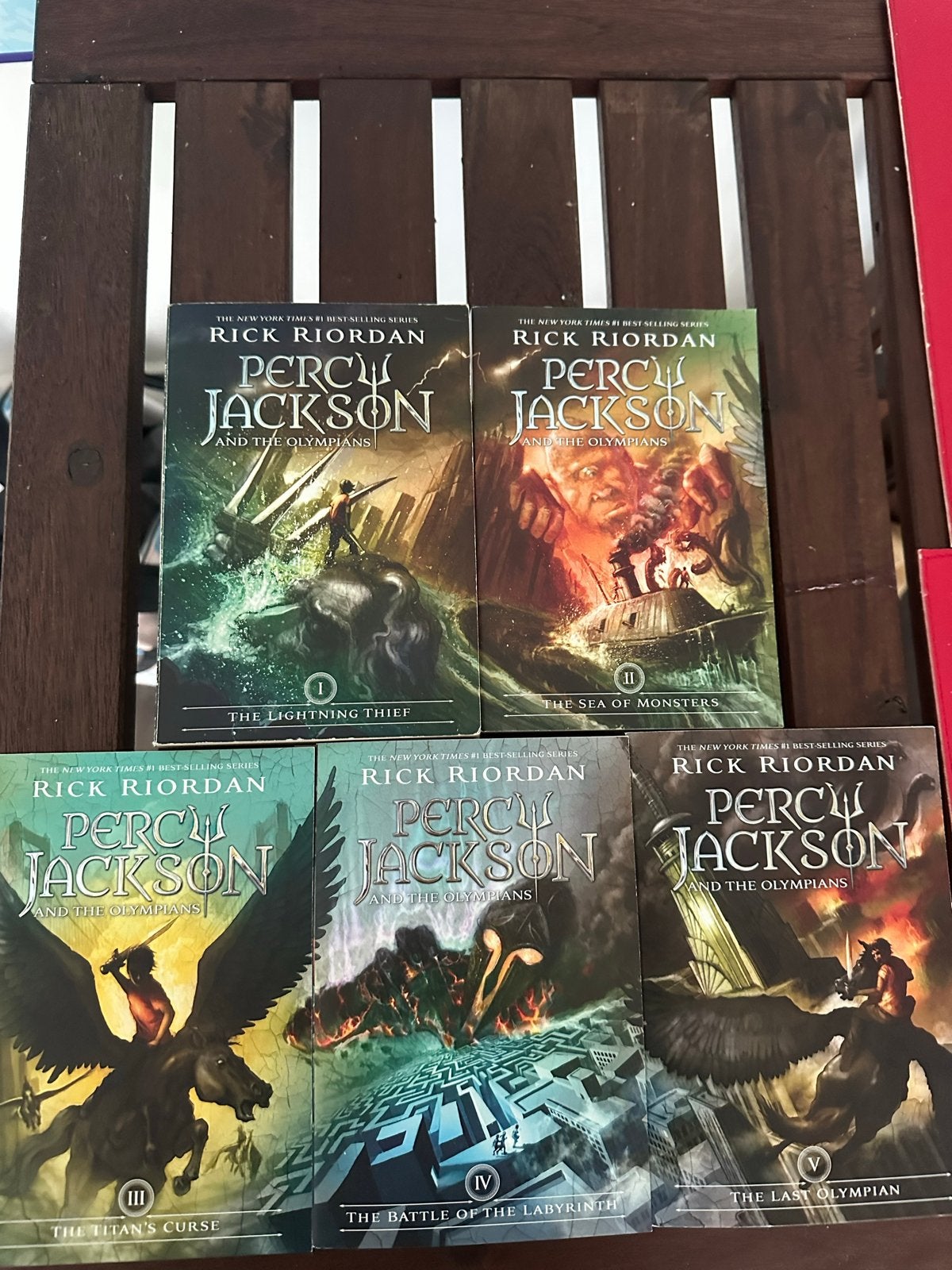Percy Jackson en de Olympiërs - Complete serie (5 boeken), Ophalen of Verzenden, Zo goed als nieuw