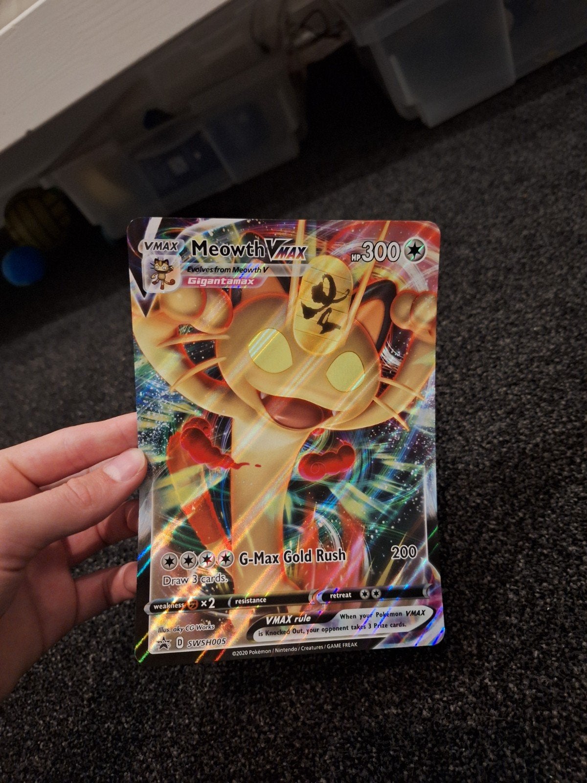 Meowth VMAX Pokémon Kaart - Zo goed als nieuw, Ophalen of Verzenden, Zo goed als nieuw, Losse kaart