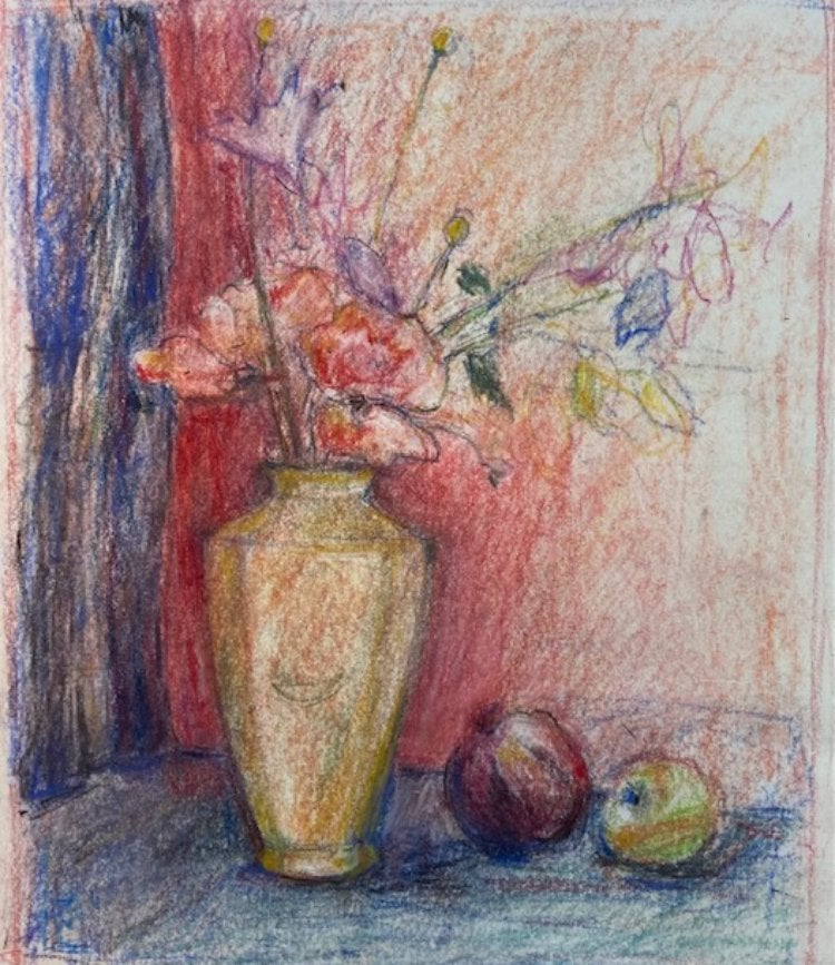 Pastel tekening stilleven, Antiek en Kunst, Ophalen of Verzenden