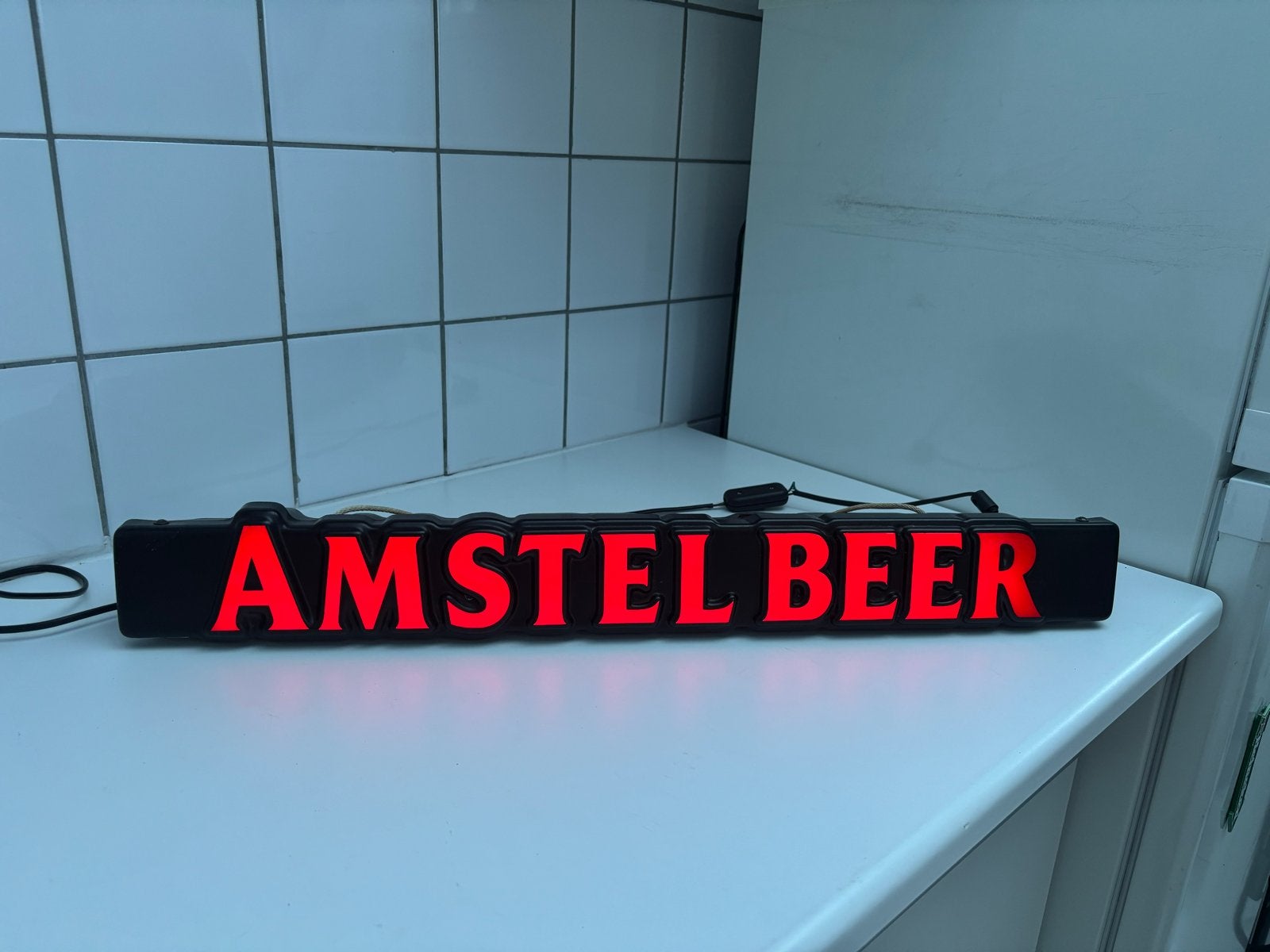 Amstel Beer Lichtbak - Vintage Reclame Neon Lamp, Verzamelen, Ophalen of Verzenden, Gebruikt