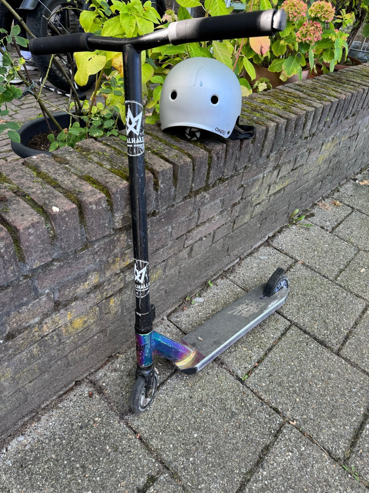 Stuntstep met helm - Valhalla en Oxelo, Fietsen en Brommers, Steps, Ophalen, Gebruikt, Gewone step