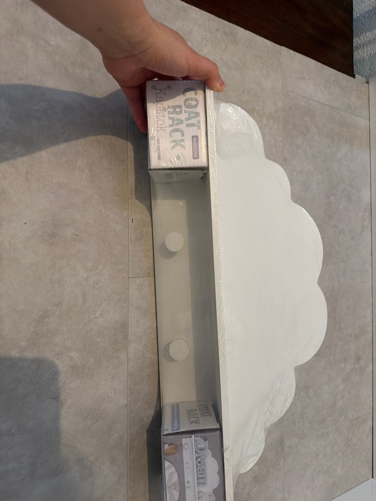 Nieuwe Wolk Kapstok met 3 Haken - Wit, Nieuw, Minder dan 100 cm, Hout, Ophalen