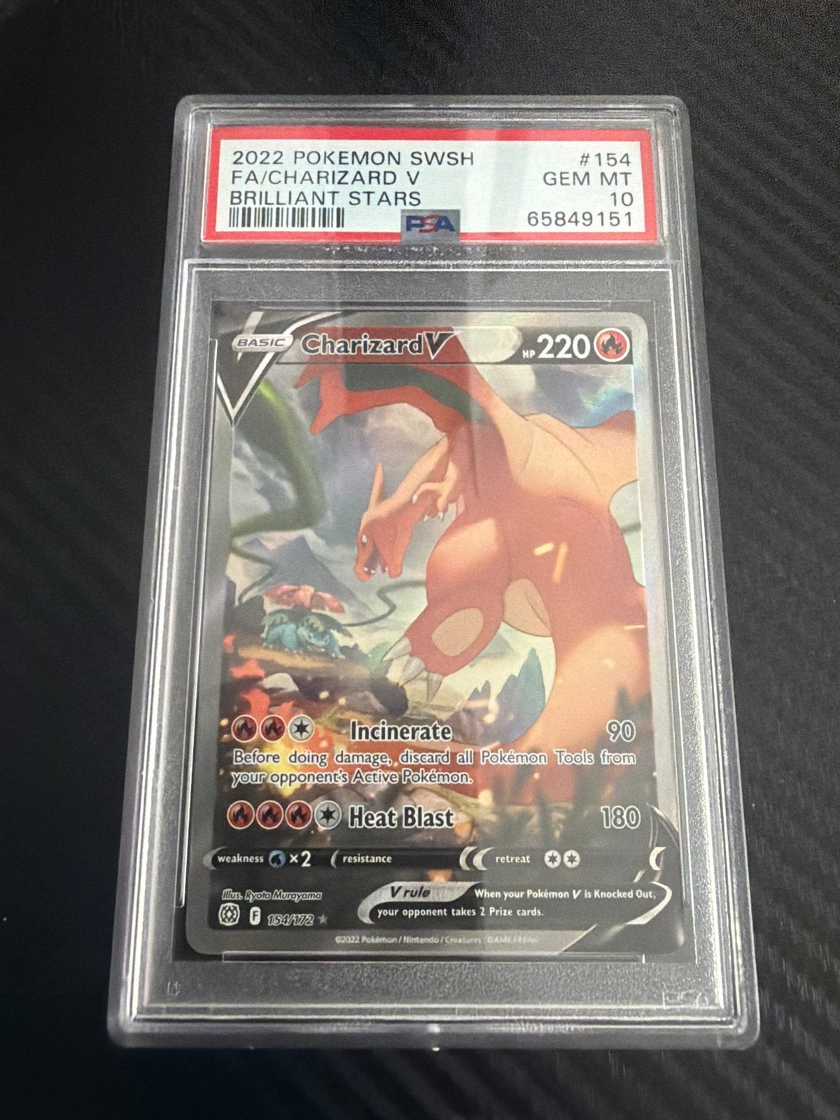 Charizard V PSA 10 GEM MT - Brilliant Stars #154, Ophalen of Verzenden, Nieuw, Losse kaart