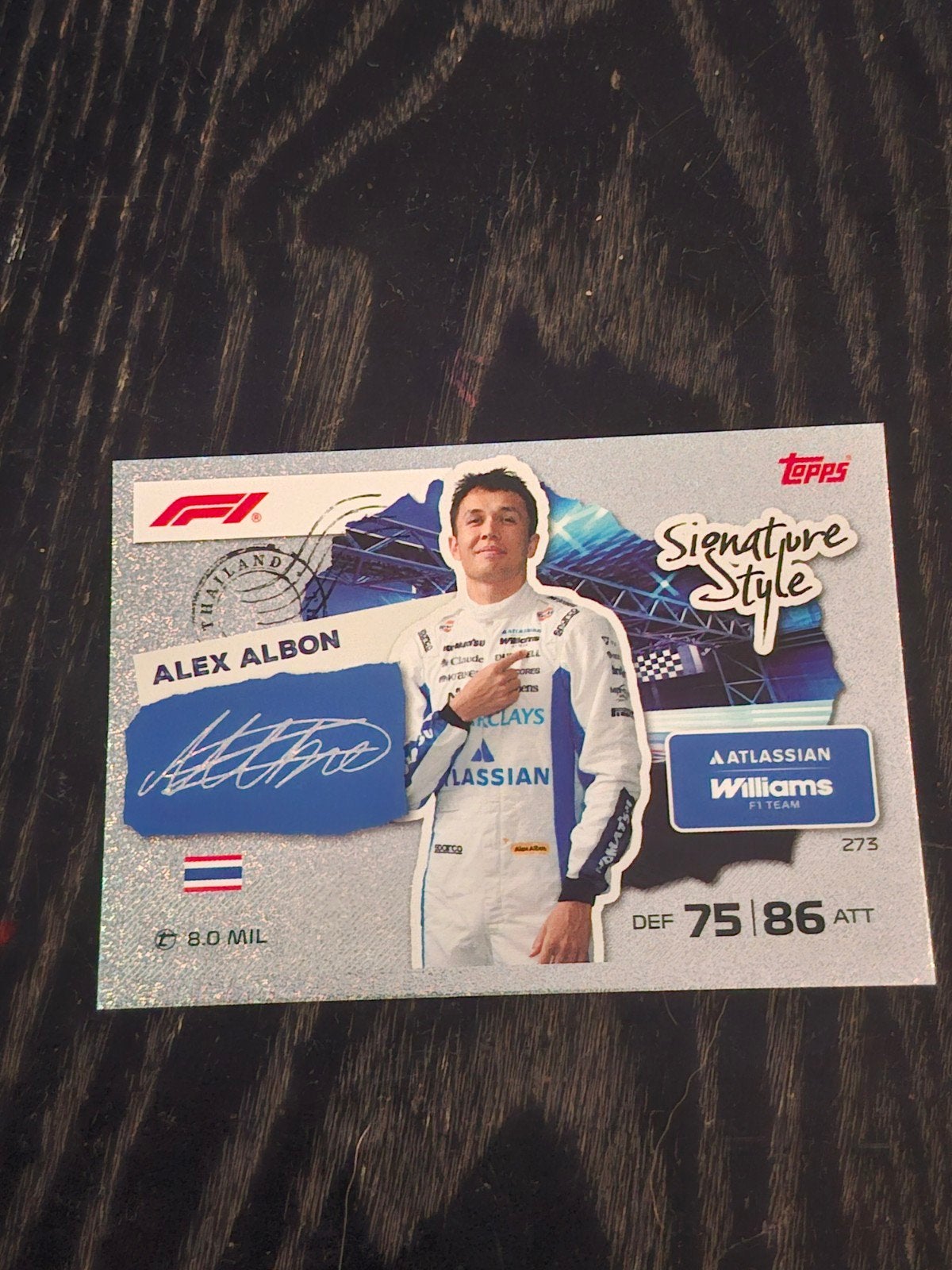Topps F1 Signature Style Alex Albon Williams kaart, Verzamelen, Ophalen of Verzenden, Zo goed als nieuw, Overige sporten, Spelerskaart