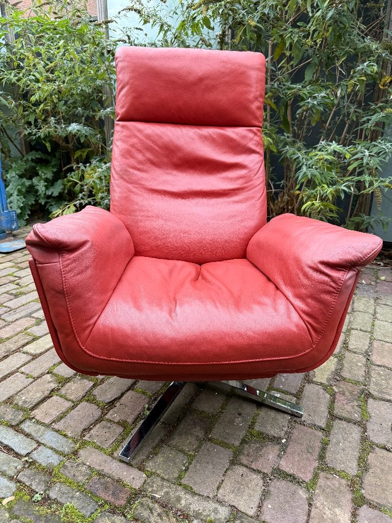 FSM Shelby loungefauteuil leer in nieuwstaat, Ophalen, Loungen Vintage Klassiek Tijdloos Chique, 125 tot 150 cm, Zo goed als nieuw