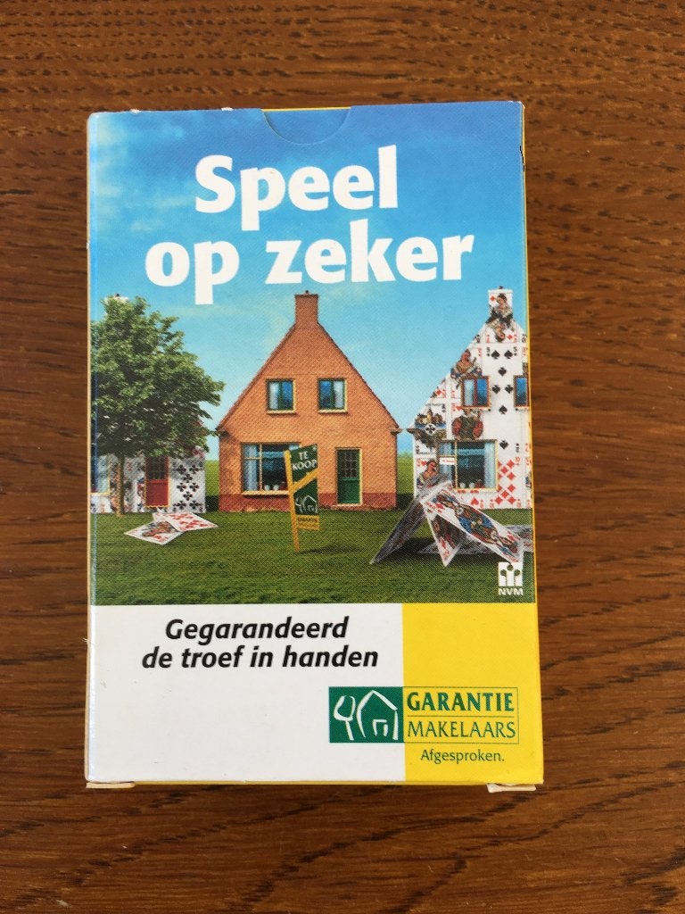Kaartspel "Garantie Makelaars" 'Speel op Zeker' Nieuw, Ophalen of Verzenden, Nieuw