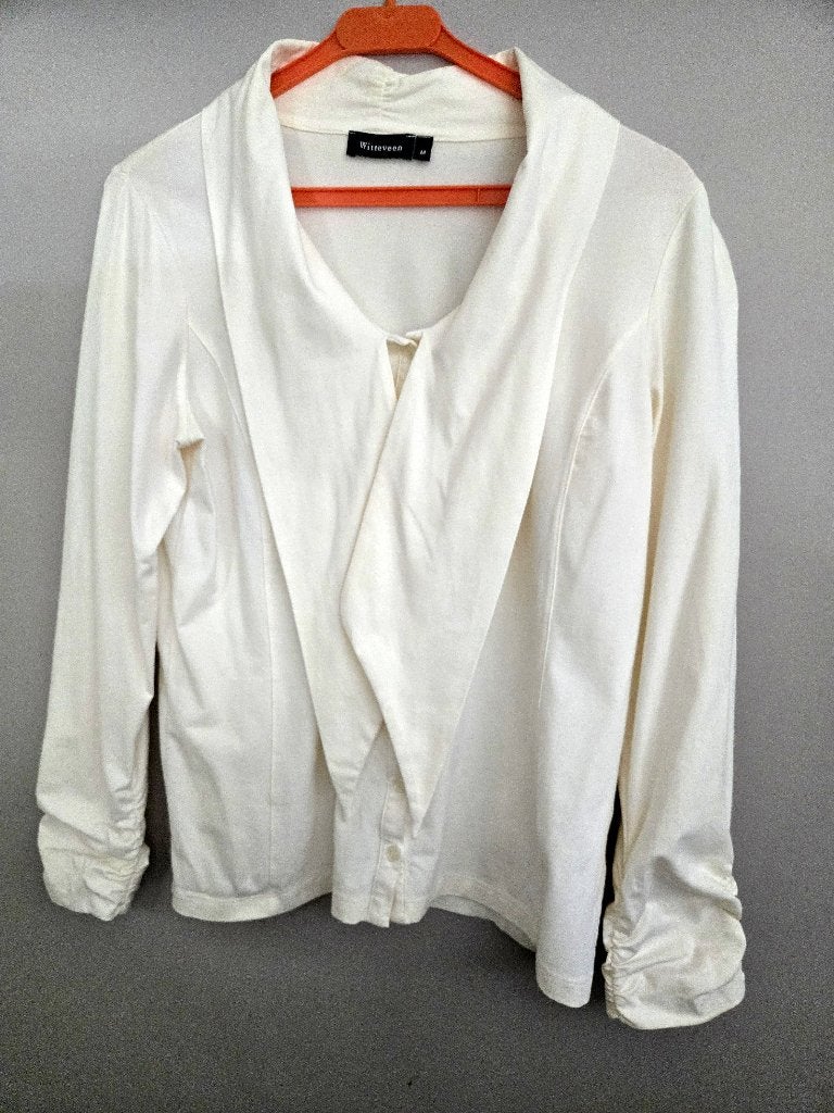 Witte/creme blouse Maat M van Witteveen, Wit, Witteveen, Gedragen, Ophalen