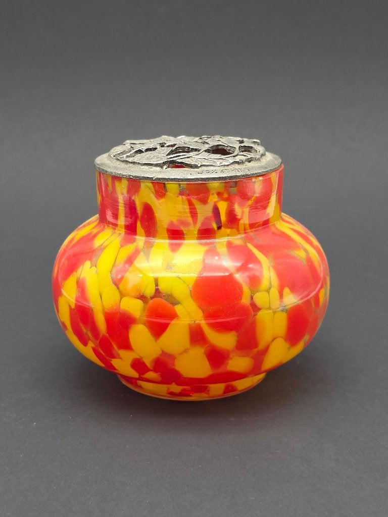 Vintage - Spatterglas Vaasje - Art Deco Scailmont, Ophalen of Verzenden