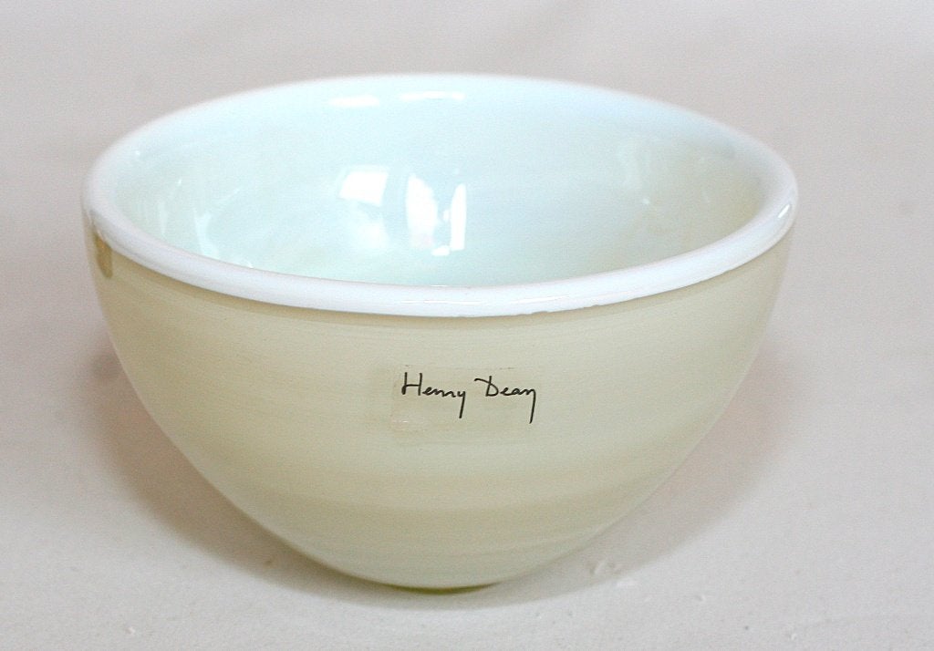 Henry Dean kom van half doorzichtig mintgroen glas, Overige typen, Rond, Ophalen of Verzenden, Glas