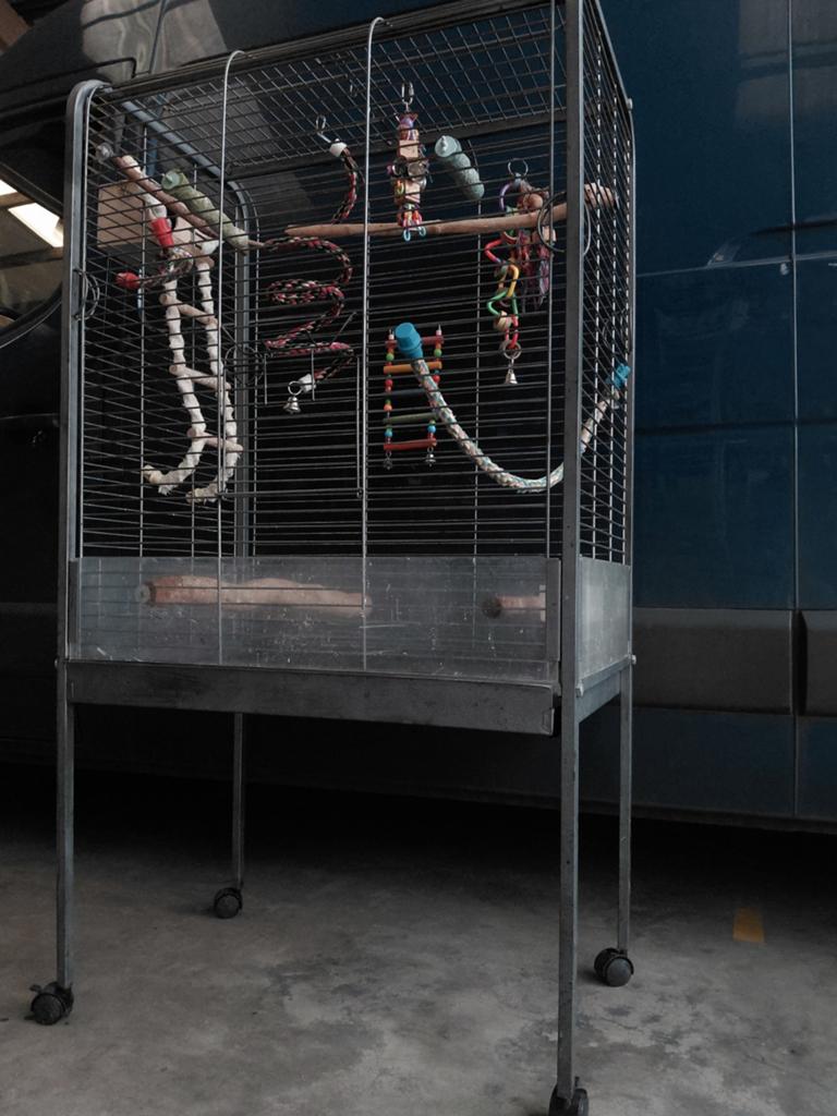 Nette vogelkooi voor parkieten