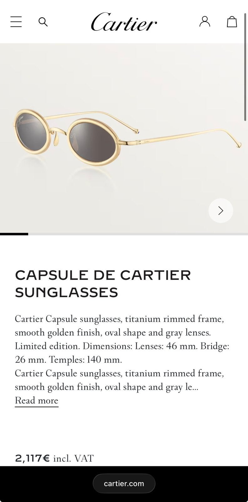 Cartier zonnebril capsule de cartier, Sieraden, Tassen en Uiterlijk, Ophalen of Verzenden, Nieuw, Zonnebril, Overige merken