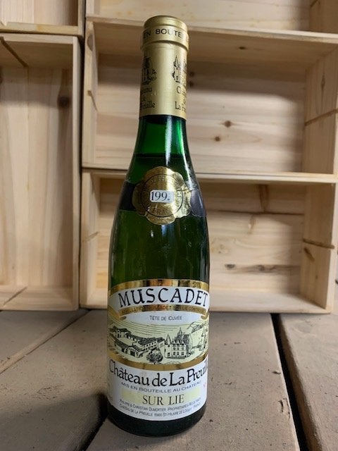 wijn Muscadet Chateau de Preuille 1993 klein flesje, Verzamelen, Wijnen, Ophalen, Nieuw, Frankrijk, Witte wijn